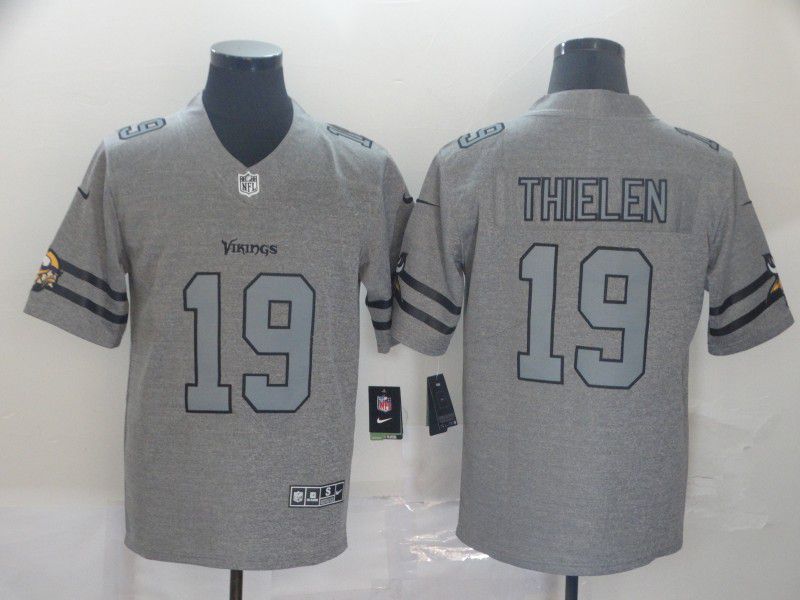 Men Minnesota Vikings 19 Thielen Grey Retro Nike NFL Jerseys